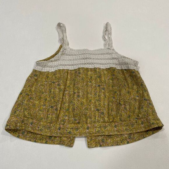 Universal Thread Yellow Floral Crochet Lace Tank Top Size M Medium Boho - Picture 1 of 5